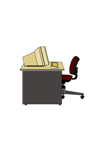 Tietokoneen työpöydän vektori ClipArt-kuva