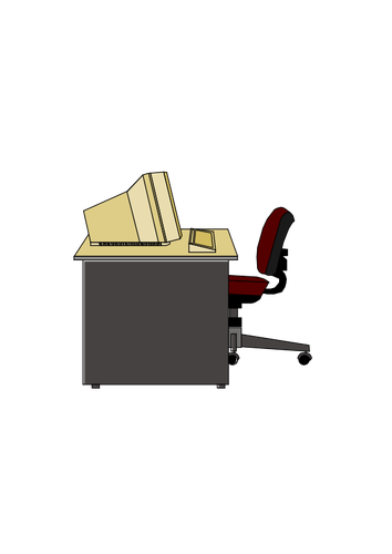 Dator skrivbord vektor ClipArt