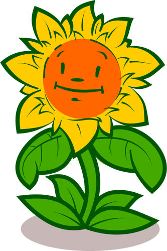 Gelukkig zonnebloem vector tekening