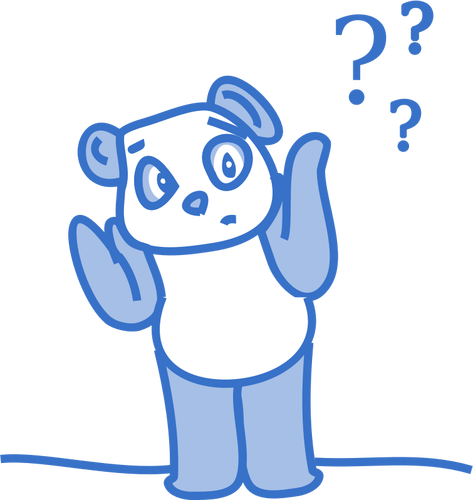 Panda del fumetto in ClipArt vettoriali blu pastello