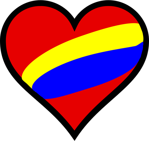 Vektortegning stripete hjerte i farger