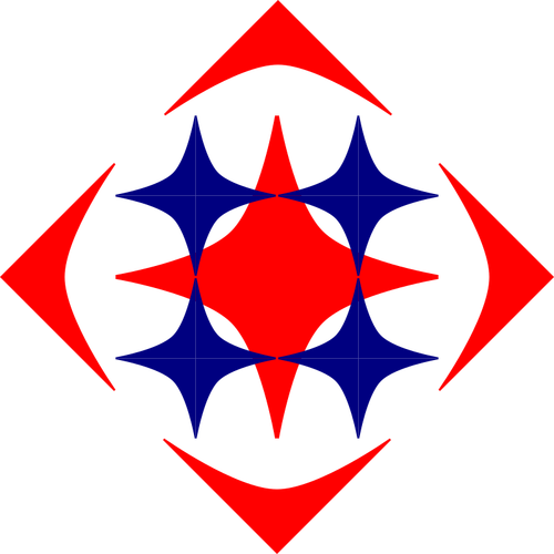 Czerwony i niebieski symbol