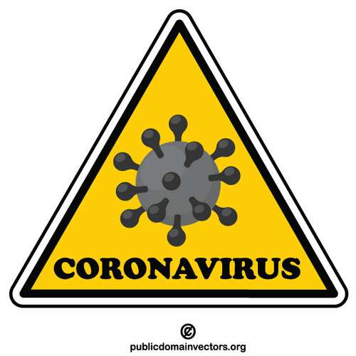 Símbolo de aviso de coronavírus