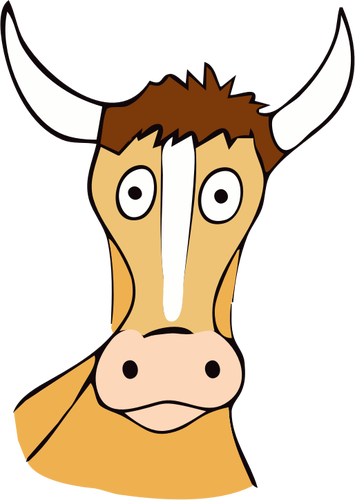 Dessin de vache brune écarquillée vectoriel