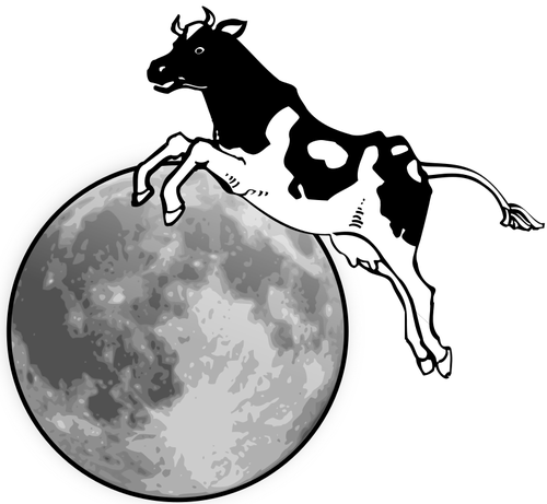 Cow and moon