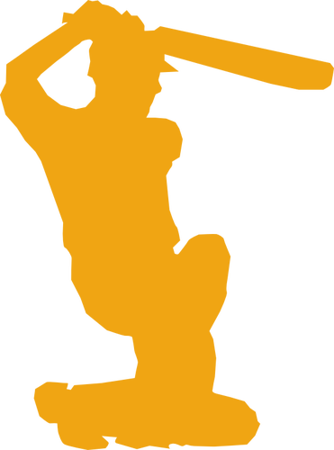 Kriketový hráč silueta vektorový obrázek