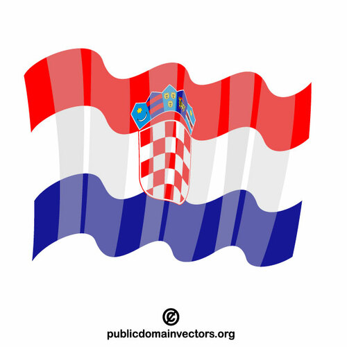 Waving flag of Croatia