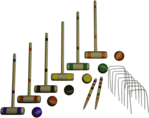 Croquet nos gráficos de vetor de quintal conjunto