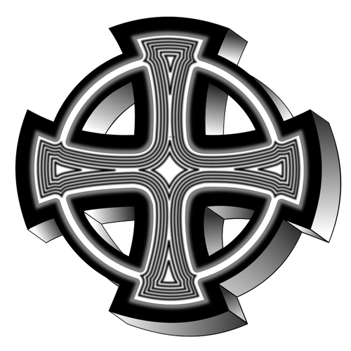 Salib Celtic vektor gambar abu-abu