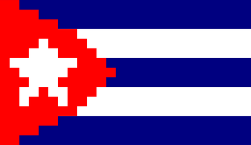 Bandera cubana en píxeles