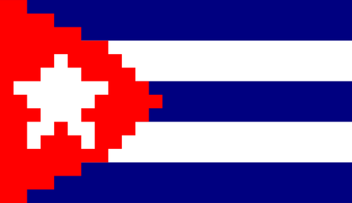 Drapeau cubain en pixels