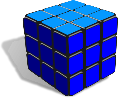 Rubiks kubus blauwe vector tekening