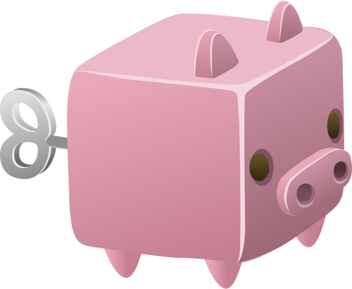 Rosa piggybank vektor ClipArt