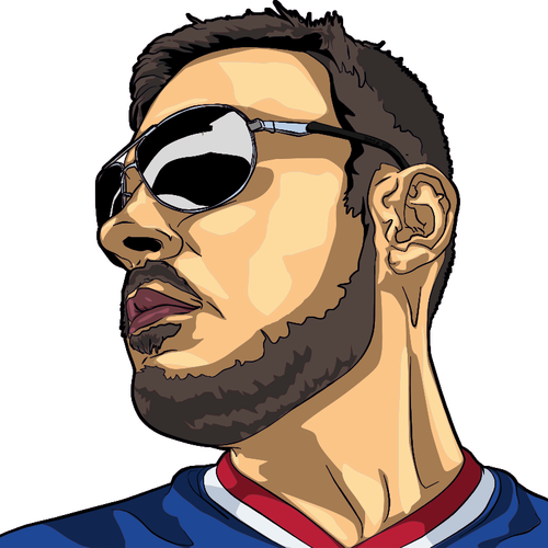 Vector de dibujo de chico clubber con barba y gafas de sol