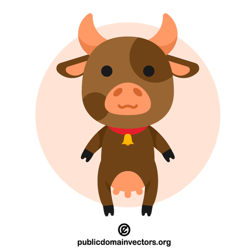 Cute cow cartoon clip art