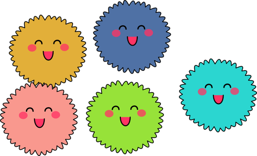 Kleurrijke fuzzies vector illustraties