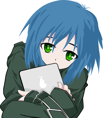 Girl with a tablet