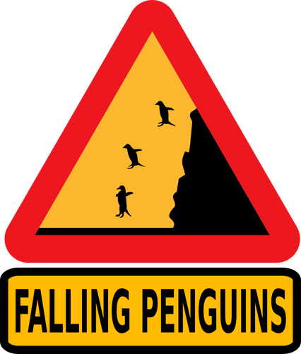 Fallande pingviner varning