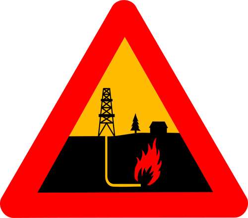 Uyarı şeyl gaz vektör işareti