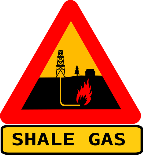 Vector de señal de advertencia de shale gas fracturamiento hidráulico