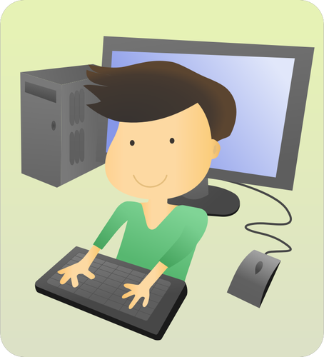 Computer jongen vector illustraties