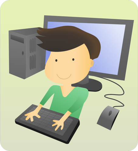 Computer-junge-Vektor-ClipArt