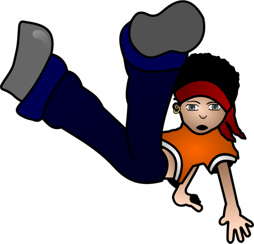 Chico hip-hop haciendo una imagen vectorial de breakdance