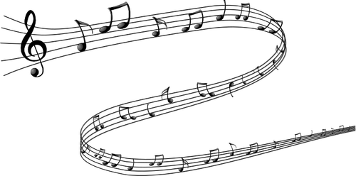 Vectores de notas musicales y negro dibujo
