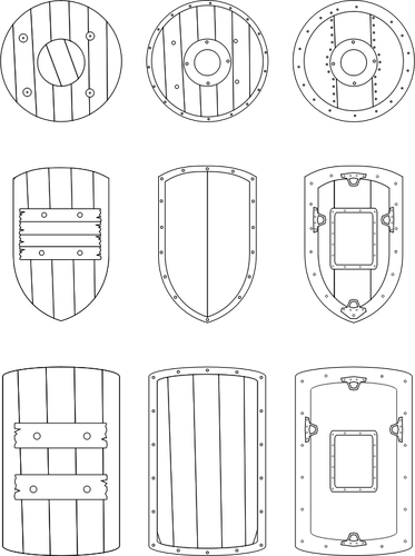 Векторная графика отбора средневековой щитов