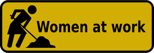 Vector illustration of women at work sign