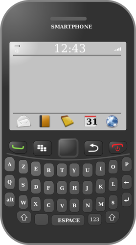 Smartphone avec des graphiques vectoriels clavier azerty