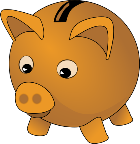 Imagen vectorial piggybank marrón