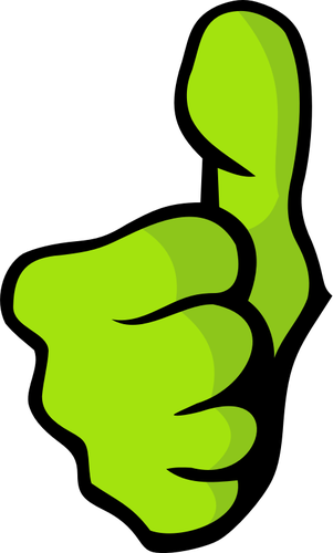 Vector image of green fist thumbs up