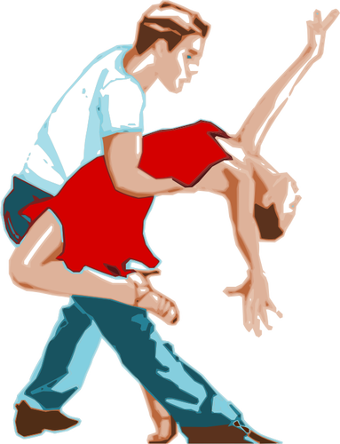 Danse de couple dans une danse déménagement vector images clipart