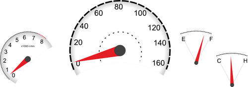 Vector illustration of car dashboard instruments