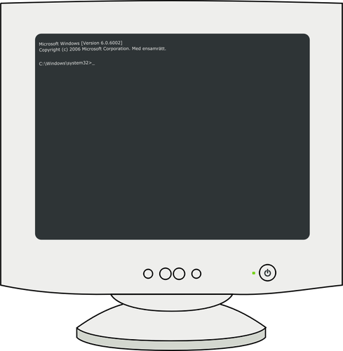 Vektorové grafiky MS-DOS obrazovky počítače