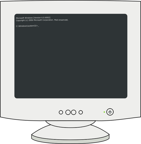 Vektorgrafik med MS-DOS datorskärm