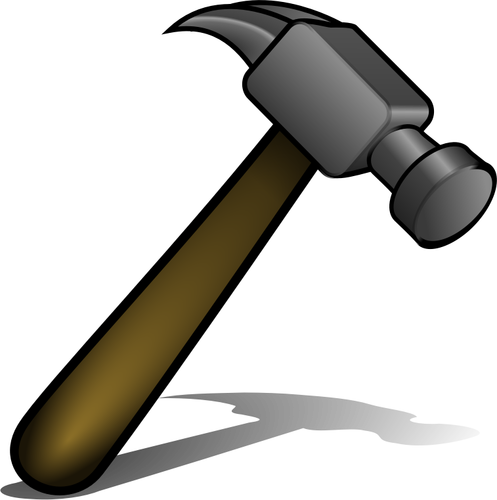 Grafika wektorowa Hammer brązowy uchwyt z cieniem