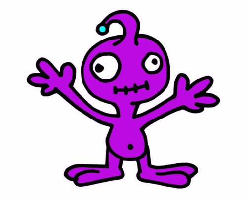 Clipart vectoriel du petit personnage alien violet