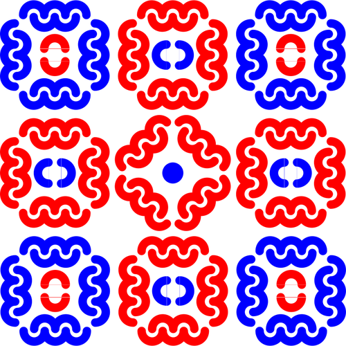 Vector de la imagen de azul y rojo azulejos decoración