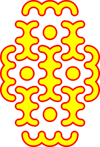 Vektorgrafikk utklipp av røde og gule kurver mønster