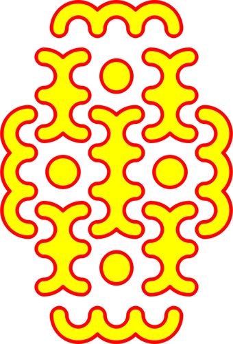 Vector clip art of red and yellow curves pattern