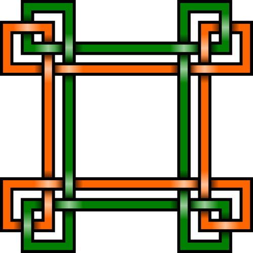 Vectorillustratie van groen en oranje vierkante grens