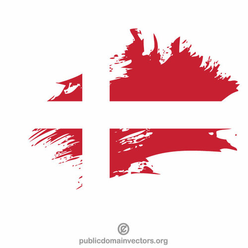Coup de pinceau de drapeau danois