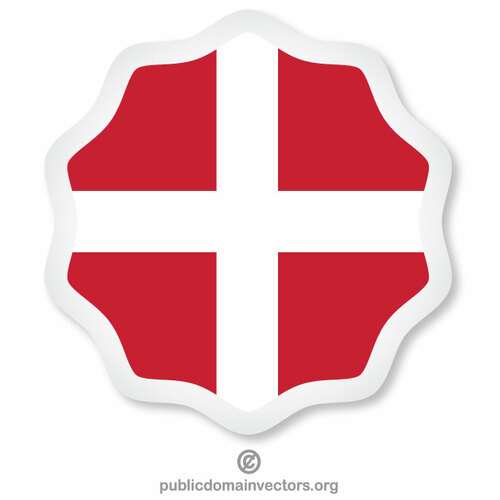 Vetor de adesivo de bandeira dinamarquesa