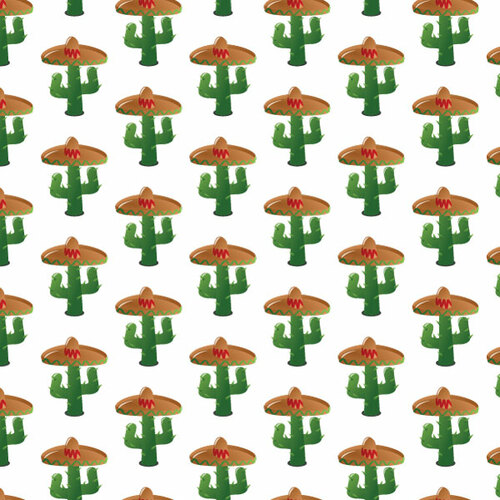 Desert cactus seamless pattern