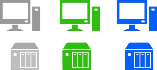 Desktops en servers vector afbeelding