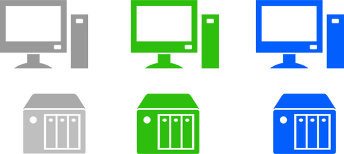 Masaüstü bilgisayarlar ve sunucular vektör görüntü
