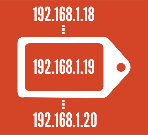 DHCP-symbool labelafbeelding vector