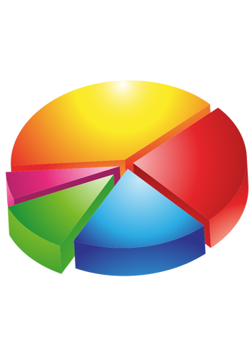 Vektorbild av färgglada 3D-cirkeldiagram sprängskiss